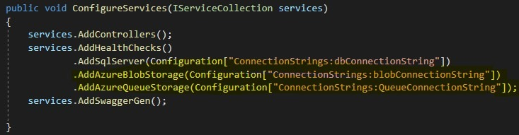 Azure storage health check